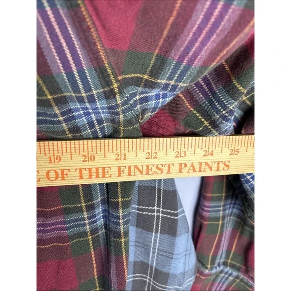 LL Bean Flannel Shirt Traditional Fit Mens Medium Plaid Button Down LOT OF 2 - Picture 8 of 15